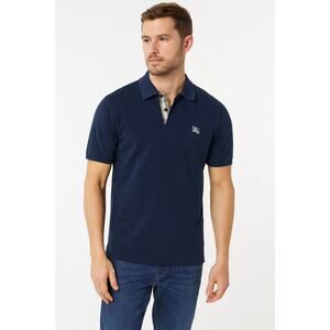 Burberry Brit Cotton Polo Short Sleeve Shirt in Navy Blue - Size XL